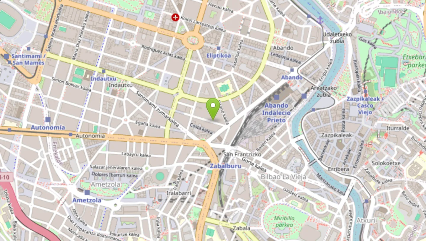 Mapa de la ubicación de Iñigo Goikoetxea Fisioterapia en Calle Fernández del Campo, 10, Abando, Bilbao